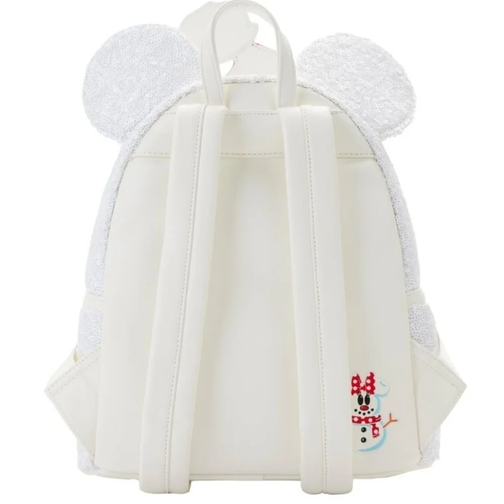 Loungefly Mickey Mouse Disney Sequin Snowman Mini Backpack NEW